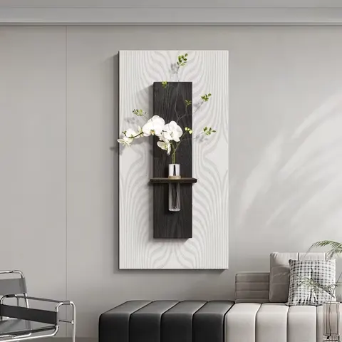 Modern Simplicity Entrance Hall Art Decor Wall Painting Three-dimensional  Black and White Sandstone Fabric Mural