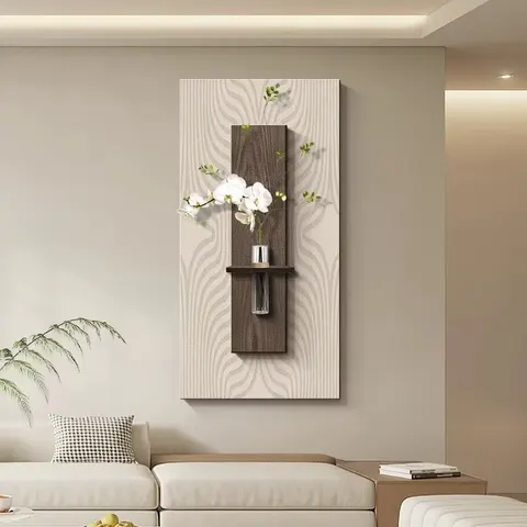 Modern Simplicity Entrance Hall Art Decor Wall Painting Three-dimensional  Black and White Sandstone Fabric Mural