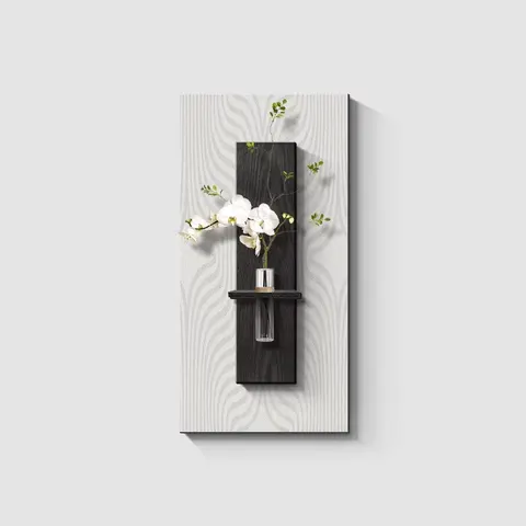 Modern Simplicity Entrance Hall Art Decor Wall Painting Three-dimensional  Black and White Sandstone Fabric Mural