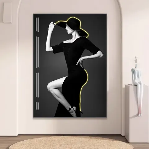 Modern Simplicity Glowed LED Painting Fashion Female Portrait Art Home Furnishing Decor Painting