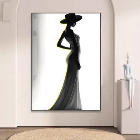 Modern Simplicity Glowed LED Painting Fashion Female Portrait Art Home Furnishing Decor Painting