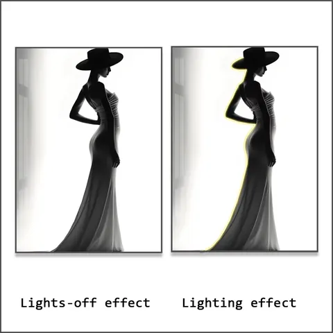 Modern Simplicity Glowed LED Painting Fashion Female Portrait Art Home Furnishing Decor Painting