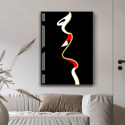 Modern Simplicity  Home Decor Paintings Crystal Porcelain Painting Sofa Background Wall Character Lines LED Painting