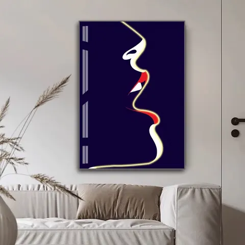 Modern Simplicity  Home Decor Paintings Crystal Porcelain Painting Sofa Background Wall Character Lines LED Painting