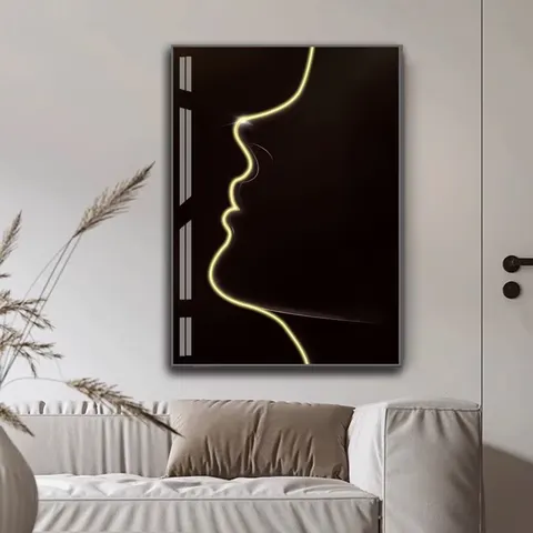 Modern Simplicity  Home Decor Paintings Crystal Porcelain Painting Sofa Background Wall Character Lines LED Painting