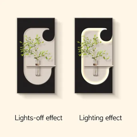 Modern Simplicity Hydroponic Green Plants Sandstone Light-emitting LED Decor Painting Corridor Art Decor Wall Painting