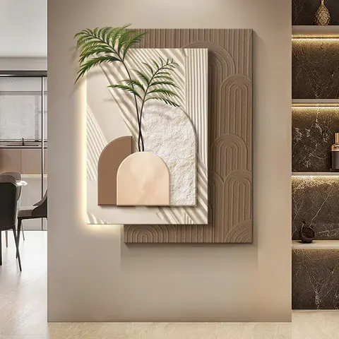 Modern Simplicity Living Room Art Decor Painting Sandstone LED Painting Sofa Background Wall Three-dimensional Mural Painting