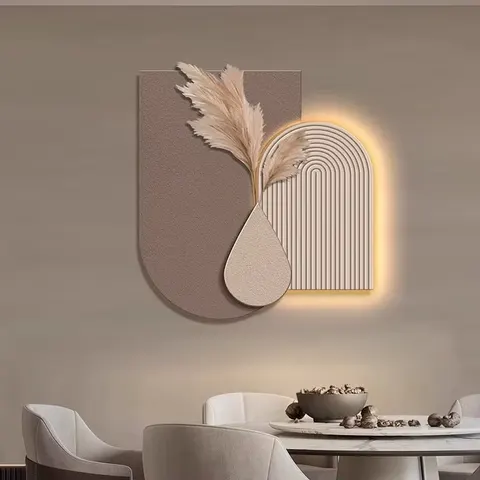 Modern Simplicity Restaurant Home Furnishings Decor Painting Living Room Wall Sandstone LED Painting