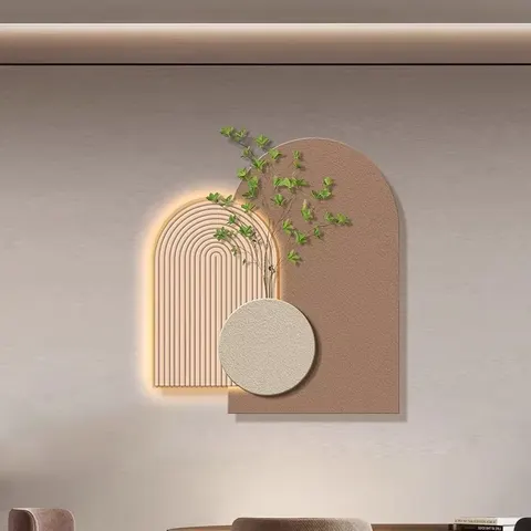 城市 单幅 装饰画 现代简约 餐厅背景墙挂画 LED带灯画