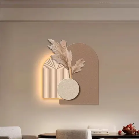 城市 单幅 装饰画 现代简约 餐厅背景墙挂画 LED带灯画