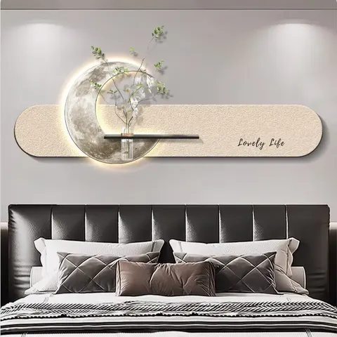Modern Simplicity Sandstone Art Home Decor Paintings Bedroom Headboard of the Bed Background Wall LED Paintings
