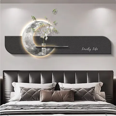 Modern Simplicity Sandstone Art Home Decor Paintings Bedroom Headboard of the Bed Background Wall LED Paintings
