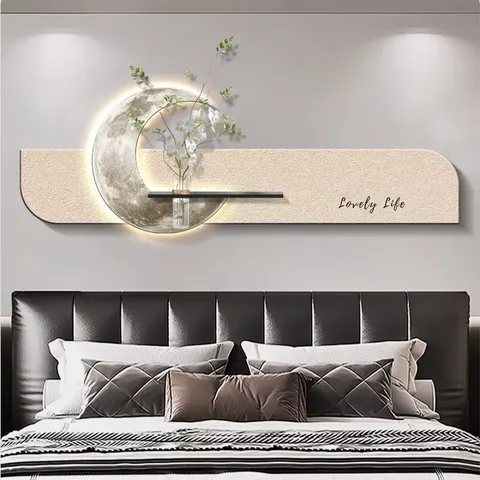 Modern Simplicity Sandstone Art Home Decor Paintings Bedroom Headboard of the Bed Background Wall LED Paintings