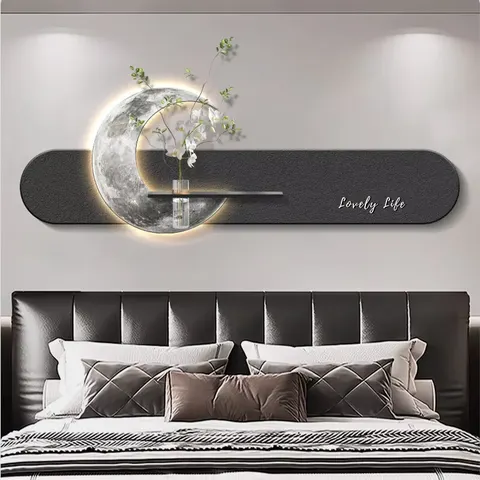 Modern Simplicity Sandstone Art Home Decor Paintings Bedroom Headboard of the Bed Background Wall LED Paintings
