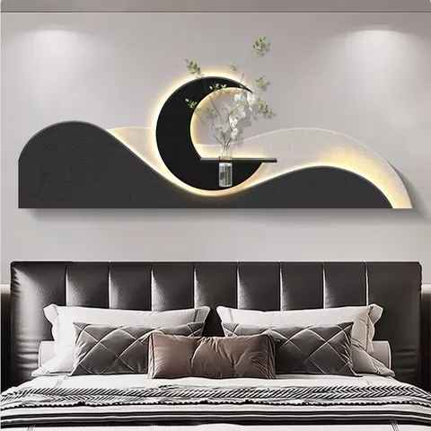 Modern Simplicity Sandstone Art Home Decor Paintings Bedroom Headboard of the Bed Background Wall LED Paintings