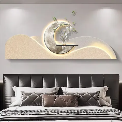 Modern Simplicity Sandstone Art Home Decor Paintings Bedroom Headboard of the Bed Background Wall LED Paintings