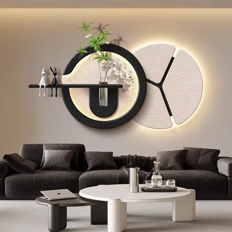 植物 单幅 装饰画 现代简约 客厅背景墙挂画 LED带灯画
