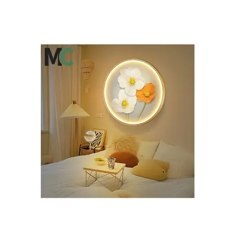 Modern Small Fresh Bedroom Headboard Mural Wall Decor Home Decor Wall Art LED Light Painting