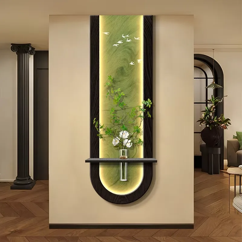 Modern Style Entrance Hall Art Decor Painting Three-dimensional Sandstone Corridor Wall Hanging Painting Hydroponic Plants Mural