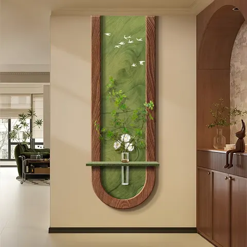 Modern Style Entrance Hall Art Decor Painting Three-dimensional Sandstone Corridor Wall Hanging Painting Hydroponic Plants Mural
