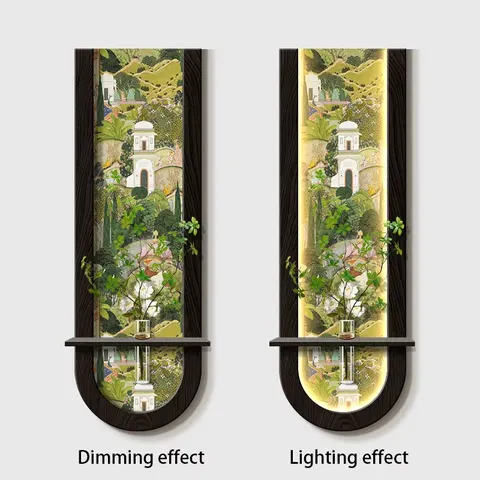 Modern Style Entrance Hall Art Decor Painting Three-dimensional Sandstone Corridor Wall Hanging Painting Hydroponic Plants Mural