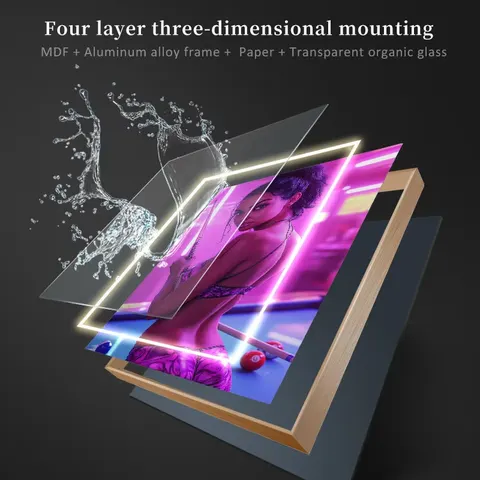 Modern Stylish LED Sports Car Wall Art Illuminated Paintings for Bars and Amusement Arcades Sports Car-themed Wall Lights
