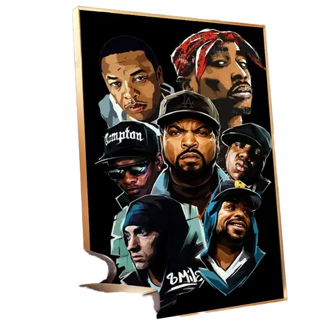 Modern Stylish Rapper Portrait Canvas Wall Art Printed Decorative Painting for Bedroom or Living Room Digital Mural Poster