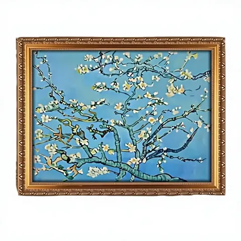 Modern Thick Oil Painting Digital Printing Van Gogh's Famous 'Apricot Flower' Living Room Dining Room Decorative Canvas