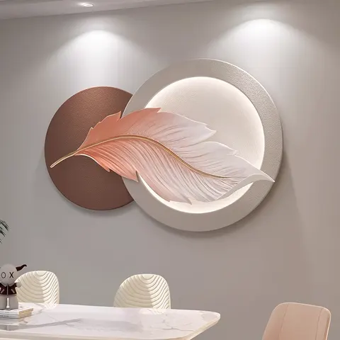 Modern Three-dimensional Sandstone Living Room Sofa Background Wall Decor Paintings Bedroom Bed LED Light Mural
