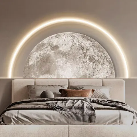 Moon LED Wall Art Painting Acrylic Led Painting for Living Room Background Wall Home Decor Painting