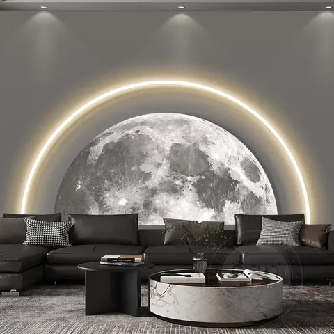 日月星辰 单幅 装饰画 现代简约 客厅背景墙挂画 LED带灯画