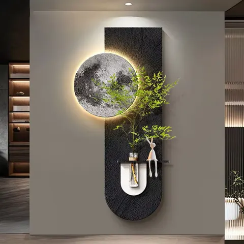 植物 单幅 装饰画 现代简约 客厅背景墙挂画 LED带灯画