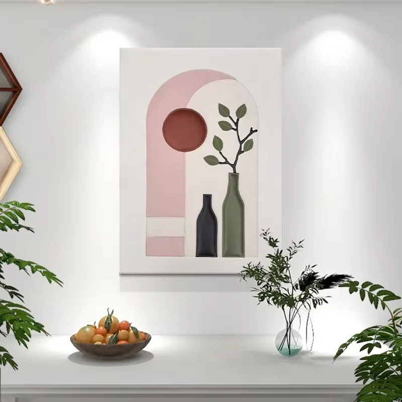 城市 单幅 装饰画 现代简约 餐厅背景墙挂画 手工皮雕