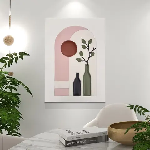 城市 单幅 装饰画 现代简约 餐厅背景墙挂画 手工皮雕