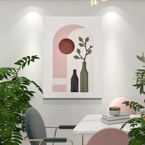 城市 单幅 装饰画 现代简约 餐厅背景墙挂画 手工皮雕