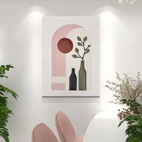 城市 单幅 装饰画 现代简约 餐厅背景墙挂画 手工皮雕