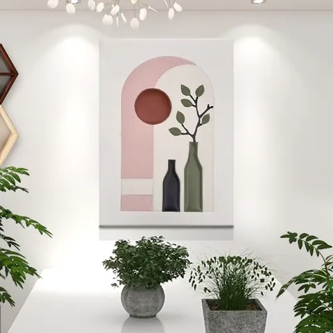 城市 单幅 装饰画 现代简约 餐厅背景墙挂画 手工皮雕
