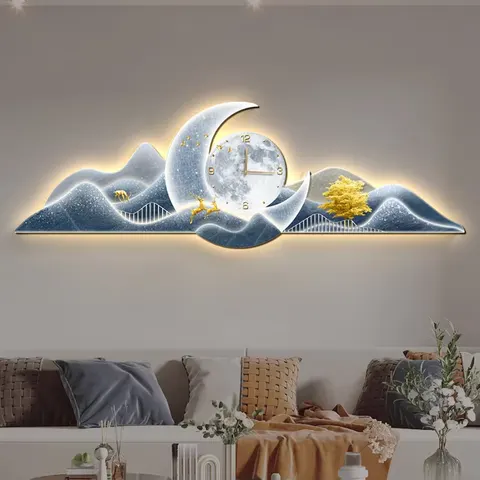 Mountain Range Landscape Luxury Art Home Decor Painting Sofa Background Wall Crystal Porcelain Painting