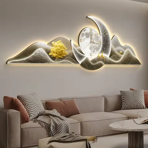 Mountain Range Landscape Luxury Art Home Decor Painting Sofa Background Wall Crystal Porcelain Painting