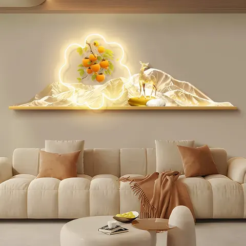 Mountain Water Elk Art Home Furnishings Decorative Painting Sofa Background Wall Acrylic LED Paintings
