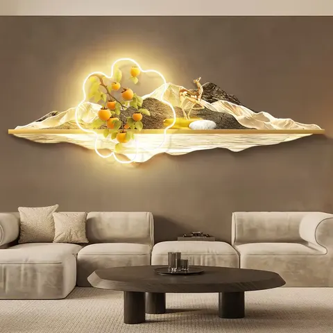 Mountain Water Elk Art Home Furnishings Decorative Painting Sofa Background Wall Acrylic LED Paintings