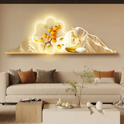 Mountain Water Elk Art Home Furnishings Decorative Painting Sofa Background Wall Acrylic LED Paintings