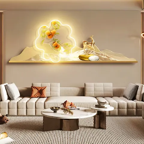 Mountain Water Elk Art Home Furnishings Decorative Painting Sofa Background Wall Acrylic LED Paintings