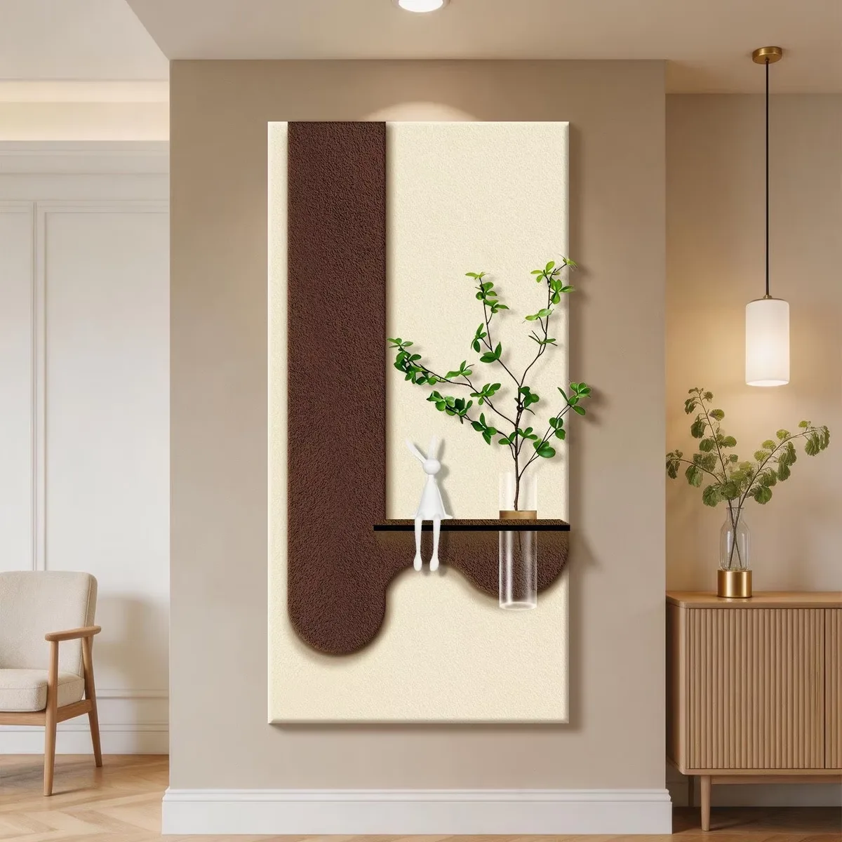 植物 单幅 装饰画 现代简约 客厅背景墙挂画 LED带灯画