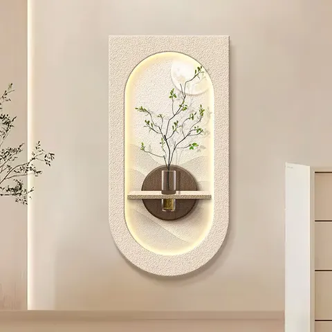 植物 单幅 装饰画 现代简约 玄关背景墙挂画 LED带灯画