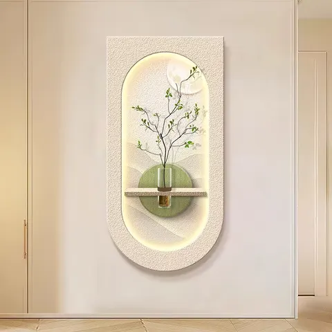 植物 单幅 装饰画 现代简约 玄关背景墙挂画 LED带灯画
