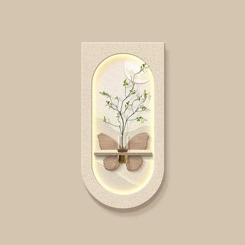 植物 单幅 装饰画 现代简约 玄关背景墙挂画 LED带灯画