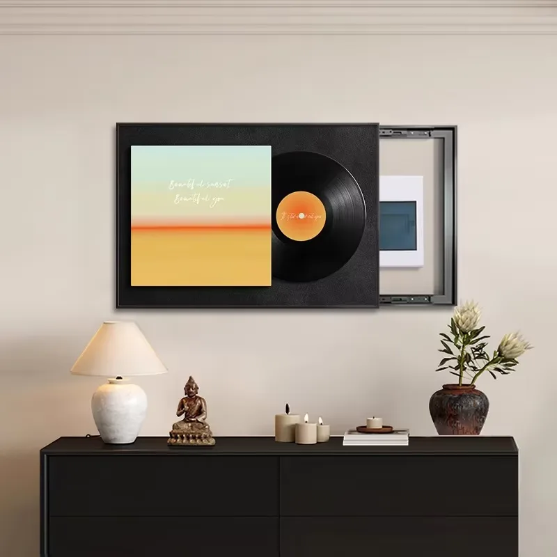 Music Record Electricity Meter Box Home Decor Paintings Retro Electrical Box Cover Art Decor Mural