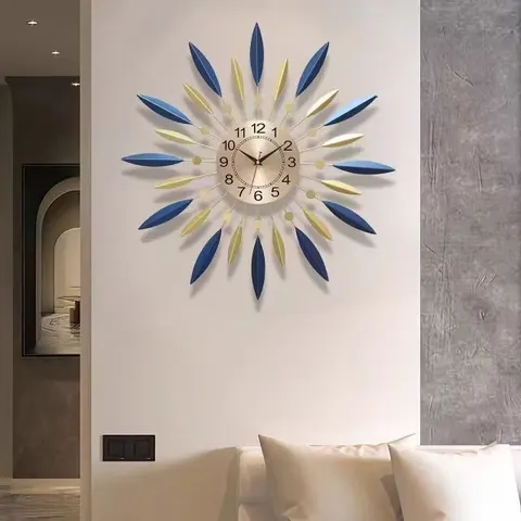Mute Quartz Wall Clocks Simplicity Wall Clock Living Room Personality Creativity Luxury Elegance Metal Craftwork Hanging Piece