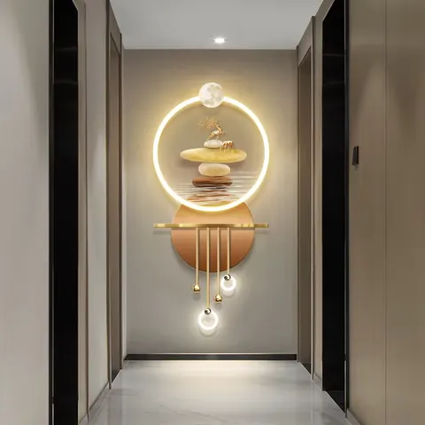 New 60X120cm Stone to Run Led Lights Hallway Decorative Painting Corridor Hanging Painting at the End of the Corridor